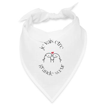 Ich werde eine große Schwester sein - Bandana Dreieckstuch - Weiß - Vorne