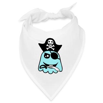 Pirat Geist Lustiges Böses Gespenst Halloween Spaß - Bandana Dreieckstuch - Weiß - Vorne