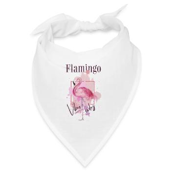 Flamingo Vibes Vogel Exotisch Sommer Rosa Pink - Bandana Dreieckstuch - Weiß - Vorne