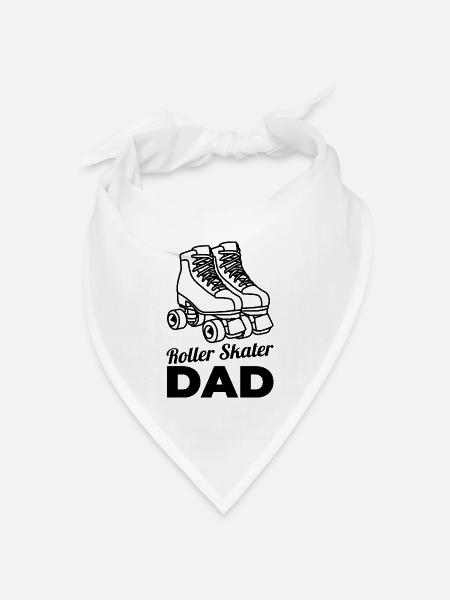Rollschuhläufer Papa - Bandana Dreieckstuch - Weiß