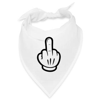 Mittelfinger Comic Hand - Bandana Dreieckstuch - Weiß - Vorne