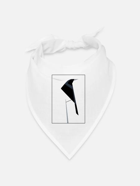 Abstrakte Ibis-Silhouette - Bandana Dreieckstuch - Weiß
