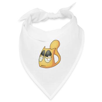 Traurige Katze - Bandana Dreieckstuch - Weiß - Vorne