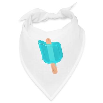 Blaues Eis am Stiel - Bandana Dreieckstuch - Weiß - Vorne