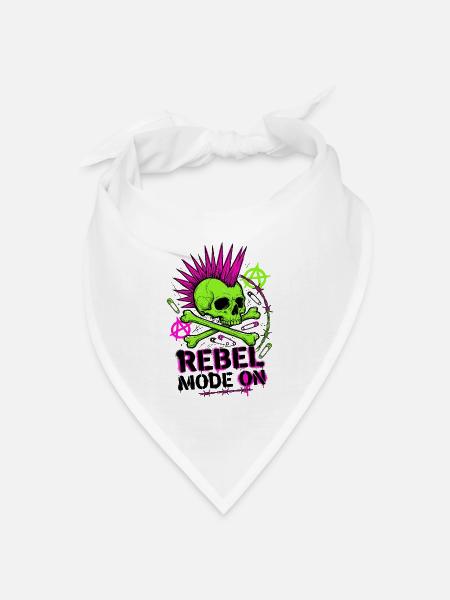 Rebel Mode On - Bandana Dreieckstuch - Weiß