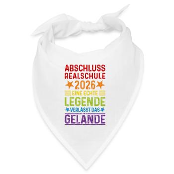 Abschluss 2026 Realschule - Bandana Dreieckstuch - Weiß - Vorne