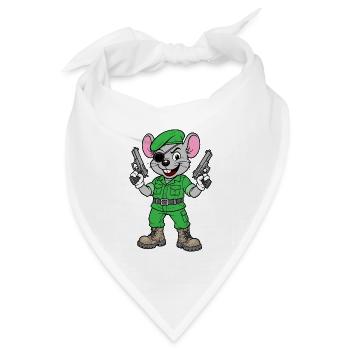 Bewaffneter Maus-Ranger - Bandana Dreieckstuch - Weiß - Vorne