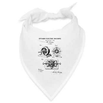 Patentblaupause für elektrische Maschinen - Bandana Dreieckstuch - Weiß - Vorne