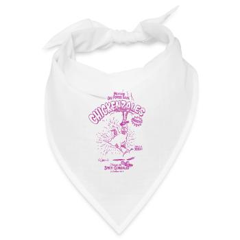 Lila Retro Scharfhähnchen - Bandana Dreieckstuch - Weiß - Vorne