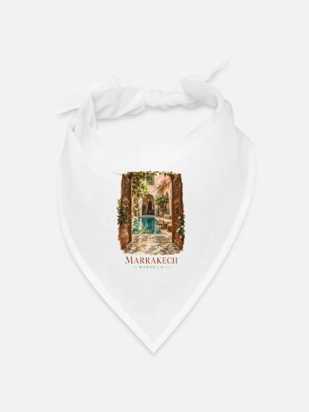 Marrakesch Marokko Vintage-Charme - Bandana Dreieckstuch - Weiß