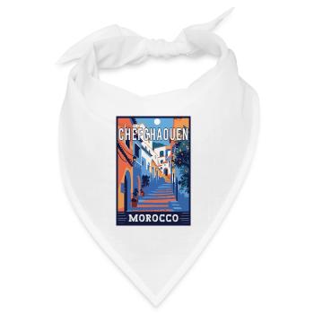 Erleben Sie Blue Pearl von Chefchaouen in Marokko - Bandana Dreieckstuch - Weiß - Vorne