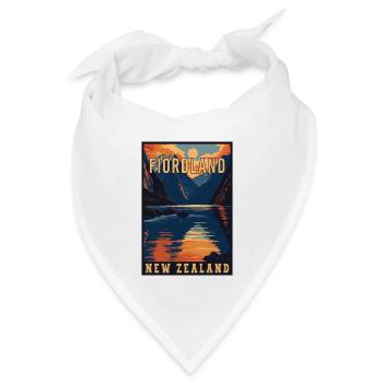 Erleben Sie Majestic Fiordland in Neuseeland - Bandana Dreieckstuch - Weiß - Vorne