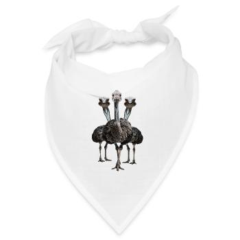 Vogelstrauss - Bandana Dreieckstuch - Weiß - Vorne