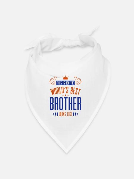 Weltbester Bruder Hand - Bandana Dreieckstuch - Weiß