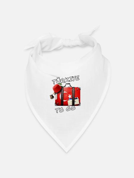 Türkiye To Go, die nächste Reise kommt bestimmt..! - Bandana Dreieckstuch - Weiß