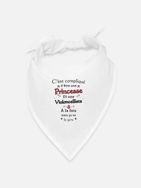 Prinzessin Cellistin - Bandana Dreieckstuch - Weiß