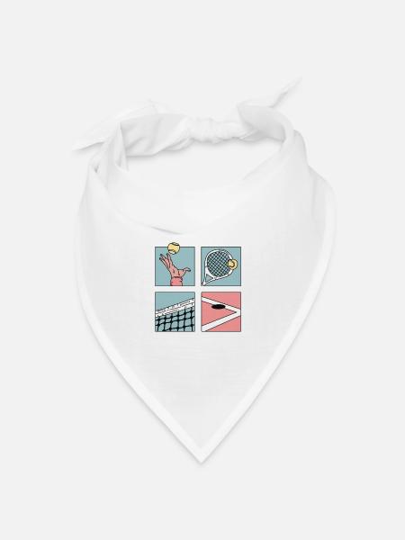 Tennis Cartoon Coole Tennisspielerin Verein Club - Bandana Dreieckstuch - Weiß