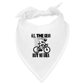 Die ganze Ausrüstung keine Ahnung, Fahrrad - Bandana Dreieckstuch - Weiß - Vorne