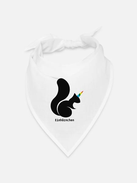 Einhörnchen - Bandana Dreieckstuch - Weiß