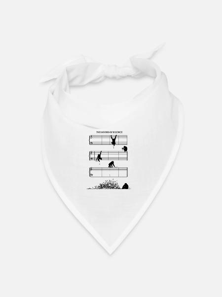 Sound Of Silence Notenblatt ohne Noten Schimpansen - Bandana Dreieckstuch - Weiß