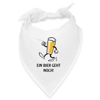 XEin Bier Geht Noch! (Bierchen / Cartoon / Lustig) - Bandana Dreieckstuch - Weiß - Vorne