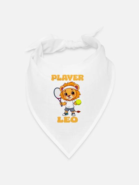 Tennis Sternzeichen Spieler Löwe Horoskop Leo - Bandana Dreieckstuch - Weiß
