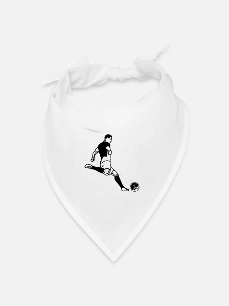 Fussball spieler Silhouette Fussballer - Bandana Dreieckstuch - Weiß