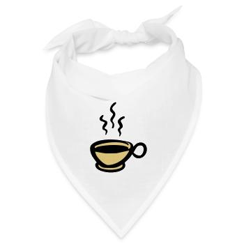 Kaffee Kaffeetasse cup of coffee - Bandana Dreieckstuch - Weiß - Vorne
