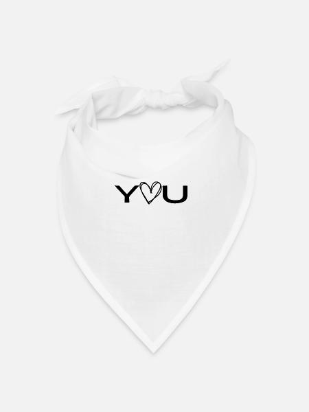 love you - Bandana Dreieckstuch - Weiß