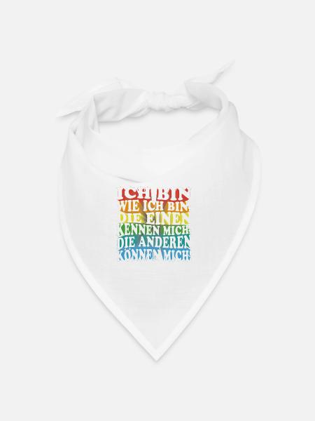 Ich bin wie ich bin - Adenauer Zitat in 3D Text - Bandana Dreieckstuch - Weiß