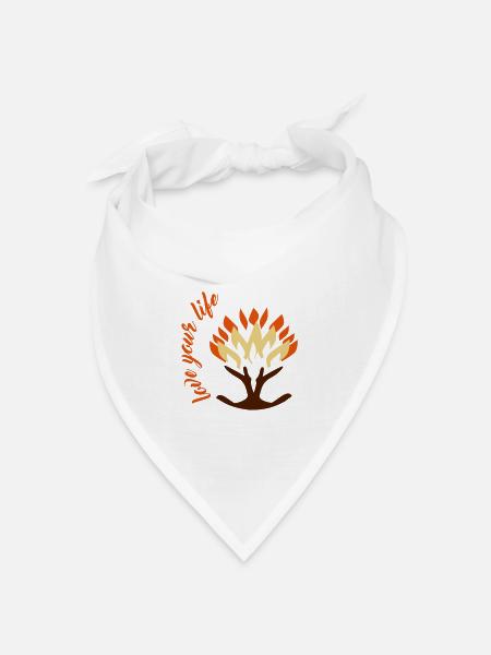 Love Your Life, Lebensbaum, Baum, Leben - Bandana Dreieckstuch - Weiß