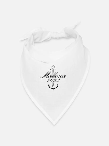 Mallorca 2023 Anker - Bandana Dreieckstuch - Weiß