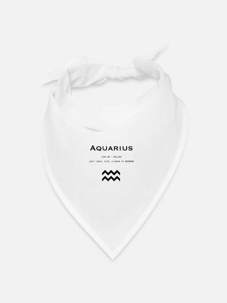 Wassermann / Sternzeichen / Aquarius - Bandana Dreieckstuch - Weiß