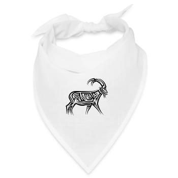 Bergziege Tribal Tattoo - Bandana Dreieckstuch - Weiß - Vorne