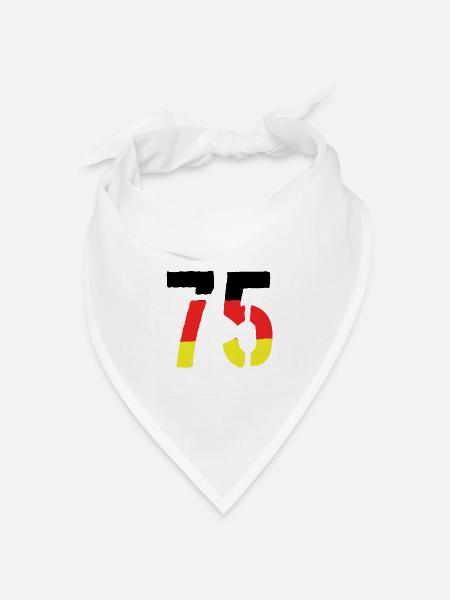 75 Zahl Symbol Germany - Bandana Dreieckstuch - Weiß