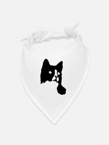 Katze Katzen cat cats - Bandana Dreieckstuch - Weiß