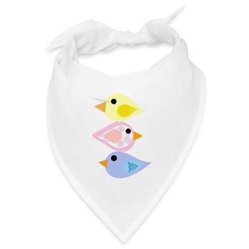 Vögel - Bandana Dreieckstuch - Weiß - Vorne