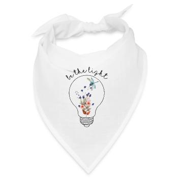 Be the Light A Lightbulb Lamp with Flowers - Bandana Dreieckstuch - Weiß - Vorne