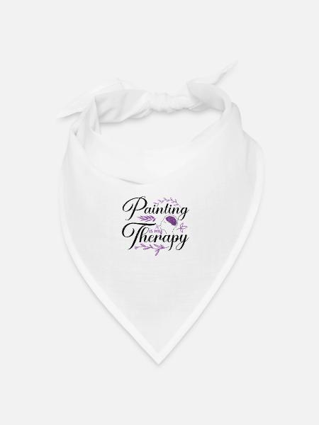 Maler Geschenk Malerei ist meine Therapie Geschenke für eine - Bandana Dreieckstuch - Weiß