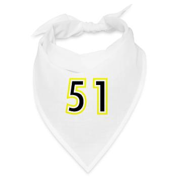 51 Zahl College - Bandana Dreieckstuch - Weiß - Vorne