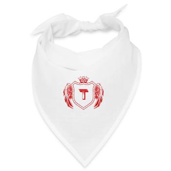 T Buchstabe Wappen - Bandana Dreieckstuch - Weiß - Vorne