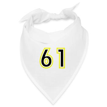 61 Zahl College - Bandana Dreieckstuch - Weiß - Vorne