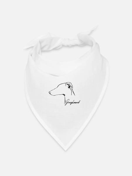 GREYHOUND Profil Hunde Hund Wilsigns - Bandana Dreieckstuch - Weiß