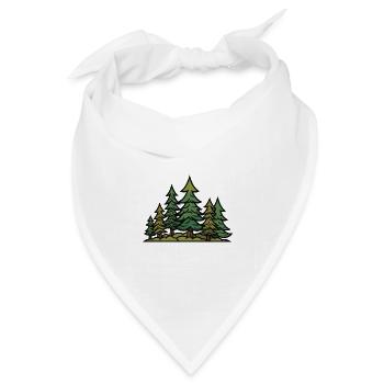 Wald Landschaft Bäume Natur - Bandana Dreieckstuch - Weiß - Vorne