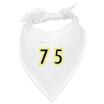 75 Zahl College - Bandana Dreieckstuch - Weiß - Vorne
