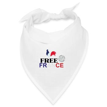 Tricolor Hahn Freies Frankreich - Bandana Dreieckstuch - Weiß - Vorne