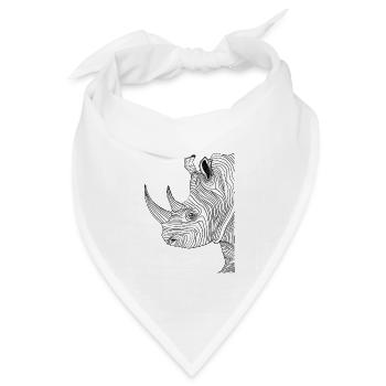 Linien Kunst Nashorn #rhino - Bandana Dreieckstuch - Weiß - Vorne