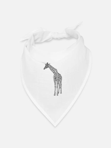 Giraffen-Kunstlinien #giraffe - Bandana Dreieckstuch - Weiß