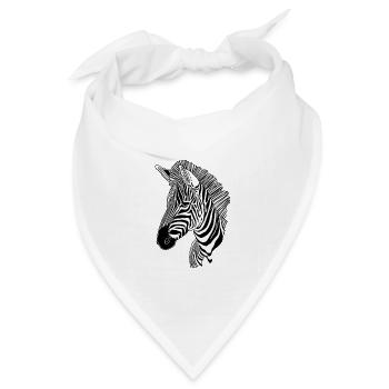 Linien Kunst Zebra #zebra - Bandana Dreieckstuch - Weiß - Vorne