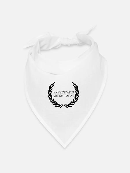 übung macht den meister latein schwarz - Bandana Dreieckstuch - Weiß